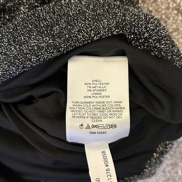 Express Womens Relaxed Metallic V-Neck Surplice Tie Waist Top Size S NWT $68 - Picture 9 of 16